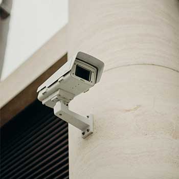  CCTV camera mounted on the wall